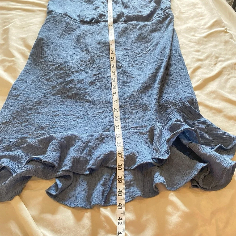 Women's Wrangler Sz Large Hi-lo Ruffle Sleeveless Dress With Embroidery Neck - Picture 4 of 7